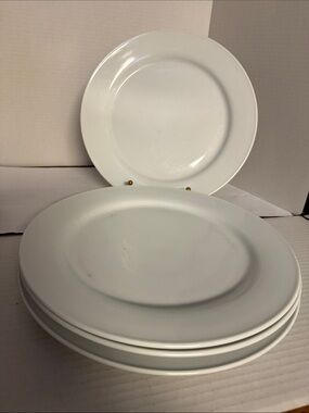 Classic White Ceramic Dinner Plate - Set of 4